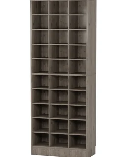Discount Tribesigns 10-Tier Shoe Cabinet, Wooden Shoe Storage Rack with 30 Cubbies