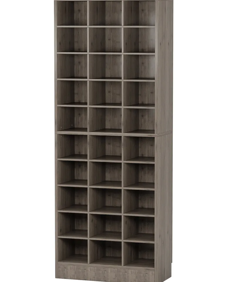 Discount Tribesigns 10-Tier Shoe Cabinet, Wooden Shoe Storage Rack with 30 Cubbies