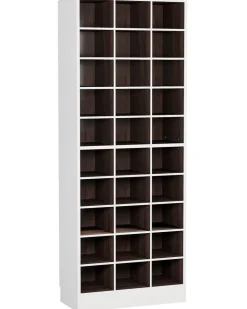 Discount Tribesigns 10-Tier Shoe Cabinet, Wooden Shoe Storage Rack with 30 Cubbies
