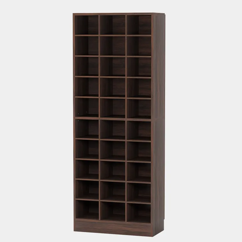 Discount Tribesigns 10-Tier Shoe Cabinet, Wooden Shoe Storage Rack with 30 Cubbies