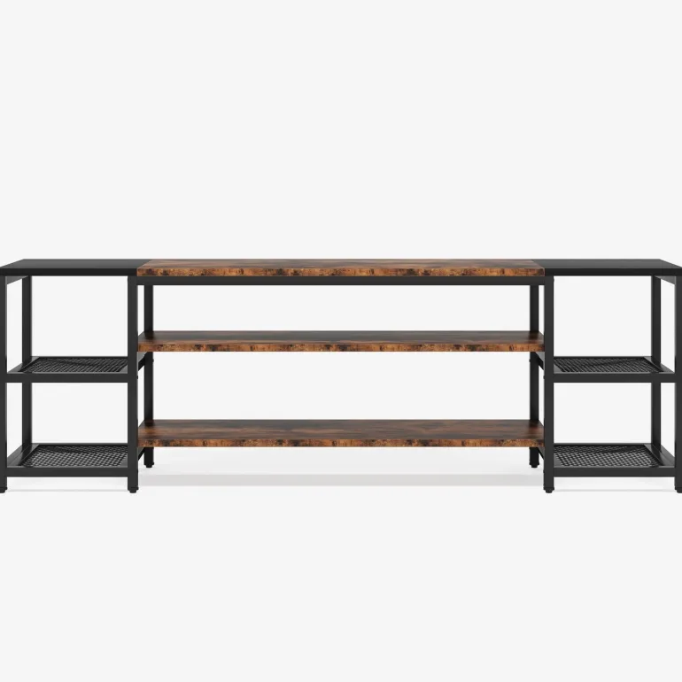 Hot Tribesigns TV Stand, 3-Tier Media Entertainment Center for TV up to 85"