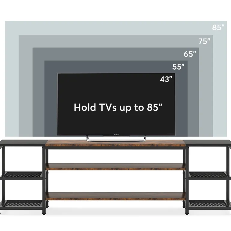 Hot Tribesigns TV Stand, 3-Tier Media Entertainment Center for TV up to 85"