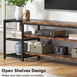 Hot Tribesigns TV Stand, 3-Tier Media Entertainment Center for TV up to 85