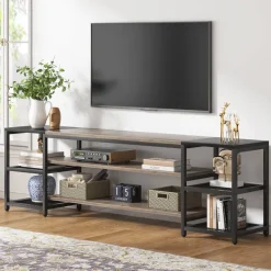 Hot Tribesigns TV Stand, 3-Tier Media Entertainment Center for TV up to 85