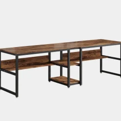 New Tribesigns Two Person Desk, 78.7" Computer Double Desk with Bookshelf