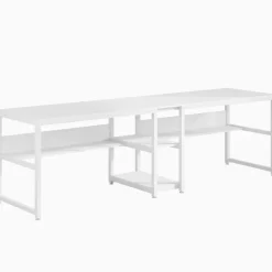 Best Tribesigns Two Person Desk, Computer Desk Double Workstation with Shelves