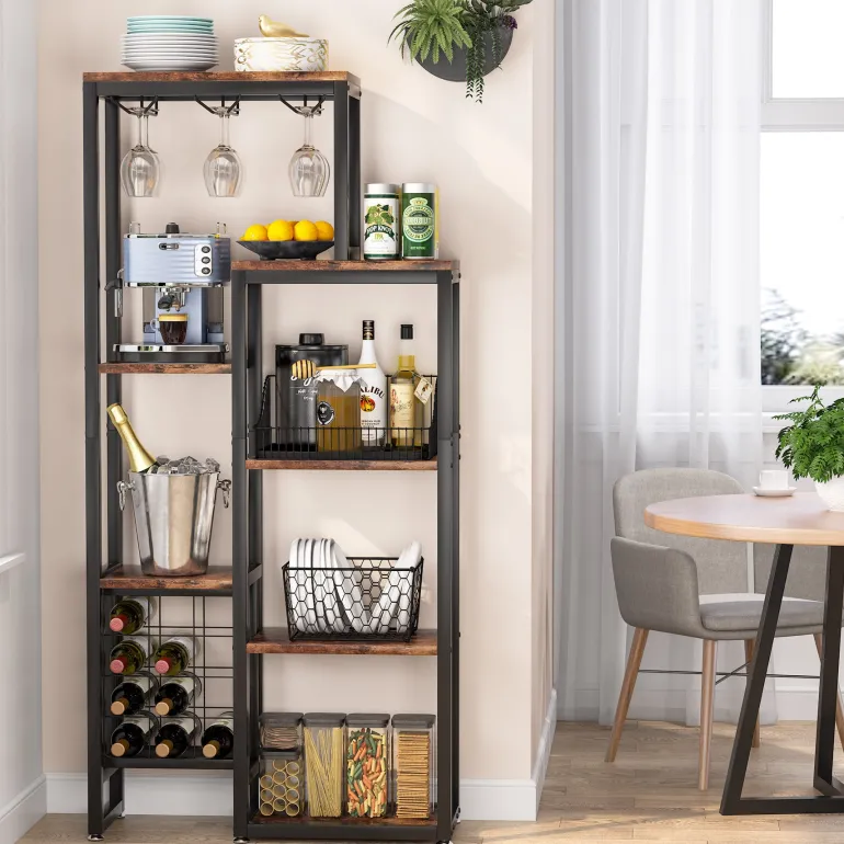 Discount Tribesigns Wine Rack, 5-Tier Freestanding Wine Display Shelf