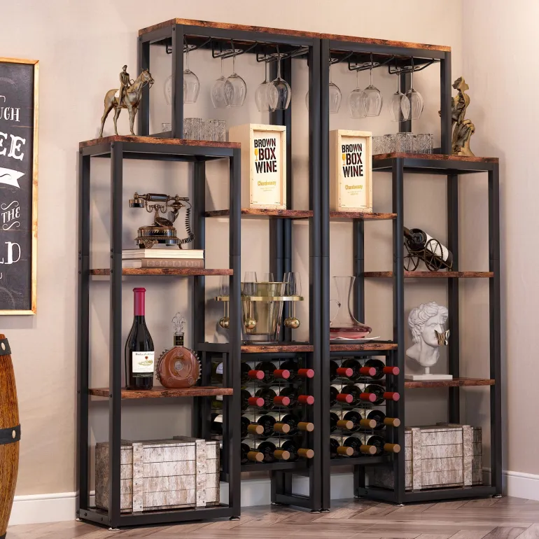 Discount Tribesigns Wine Rack, 5-Tier Freestanding Wine Display Shelf