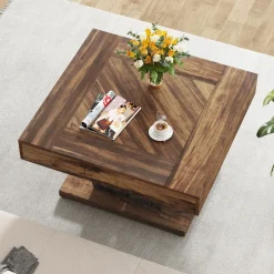 Outlet Tribesigns Wood Coffee Table, 31.5