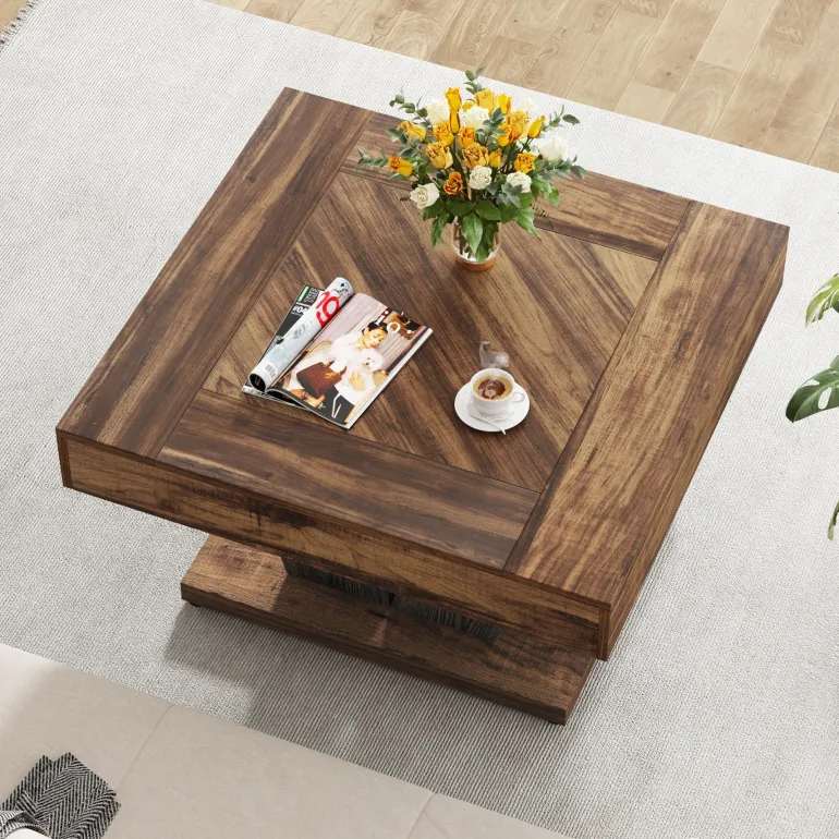 Outlet Tribesigns Wood Coffee Table, 31.5" Modern Center Table Cocktail Tea Table