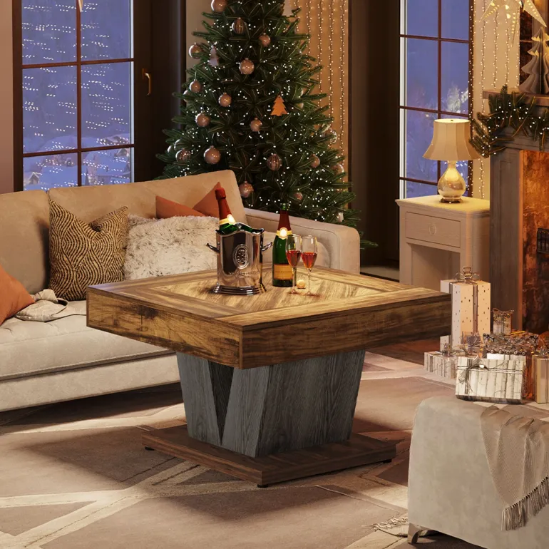 Outlet Tribesigns Wood Coffee Table, 31.5" Modern Center Table Cocktail Tea Table