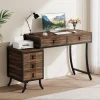 New Tribesigns Wood Computer Desk, 55" Home Office Desk with Drawer Cabinet