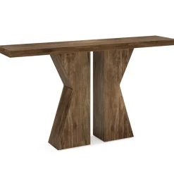 Clearance Tribesigns Wood Console Table, 55" Sofa Table Entryway Table with K - Shaped Frame