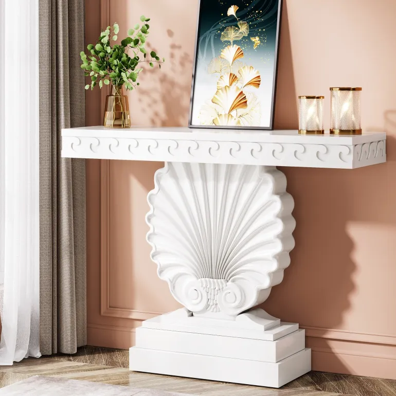 Fashion Tribesigns Wood Console Table, Elegant Entryway Table Hallway Table
