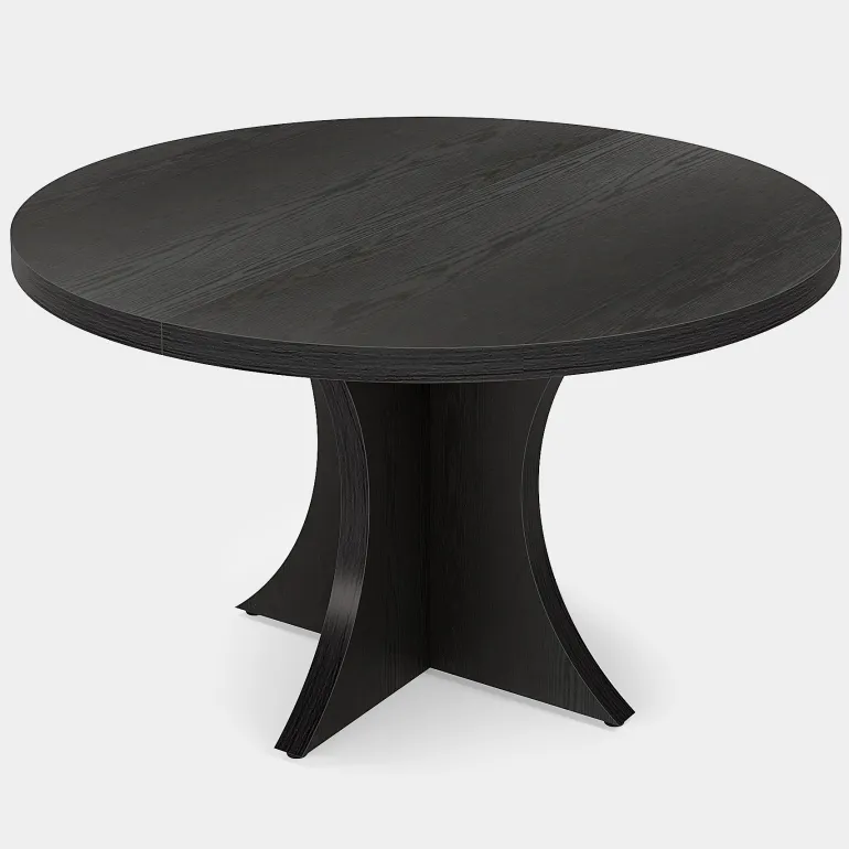 Outlet Tribesigns Wood Dining Table, 47.24 Inches Round Kitchen Table for 4-6