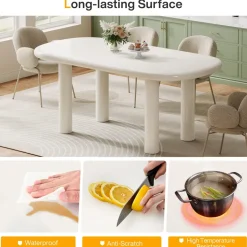 Store Tribesigns Wood Dining Table, 63