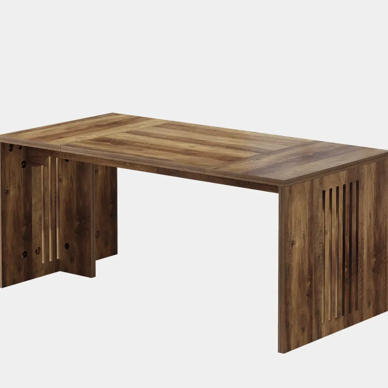 Discount Tribesigns Wood Dining Table, 63" Rectangular Kitchen Dinner Table for 4 - 6