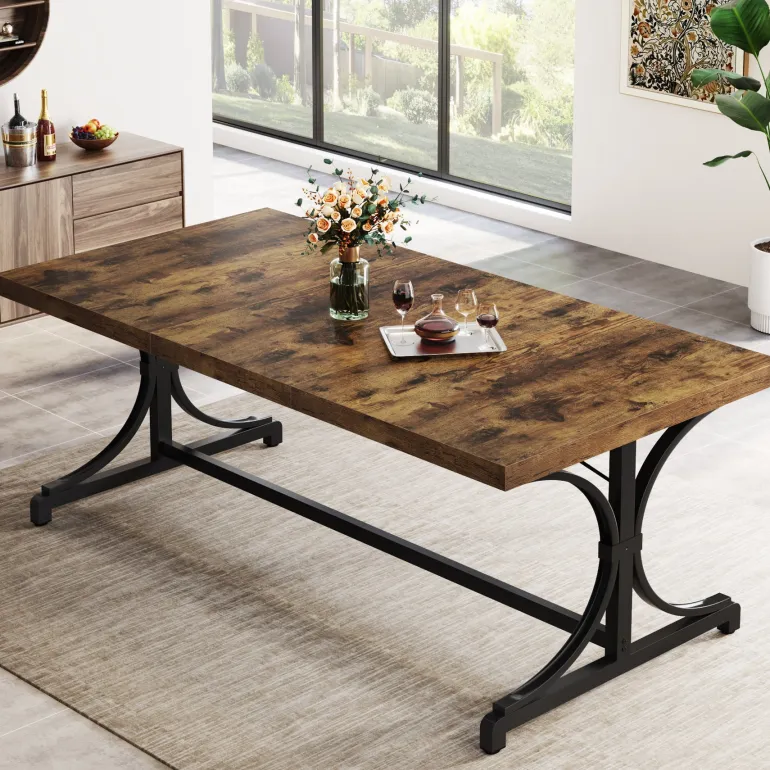 Best Tribesigns Wood Dining Table, 62.4" Sturdy Kitchen Table for Kitchen, Living Room