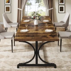 Best Tribesigns Wood Dining Table, 62.4