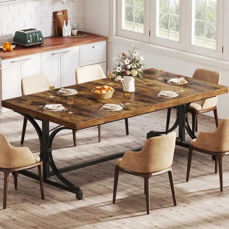 Best Tribesigns Wood Dining Table, 62.4" Sturdy Kitchen Table for Kitchen, Living Room