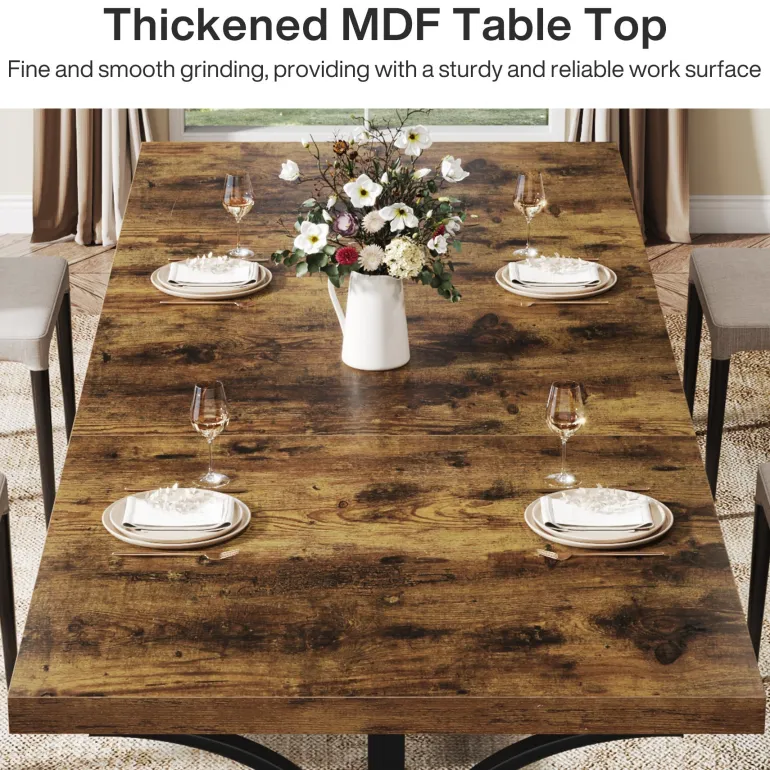 Best Tribesigns Wood Dining Table, 62.4" Sturdy Kitchen Table for Kitchen, Living Room