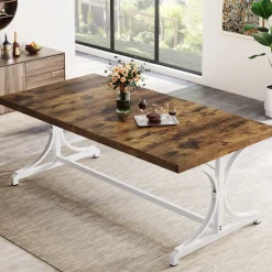 Best Tribesigns Wood Dining Table, 62.4