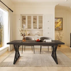 Flash Sale Tribesigns Wood Dining Table, Farmhouse 70.8