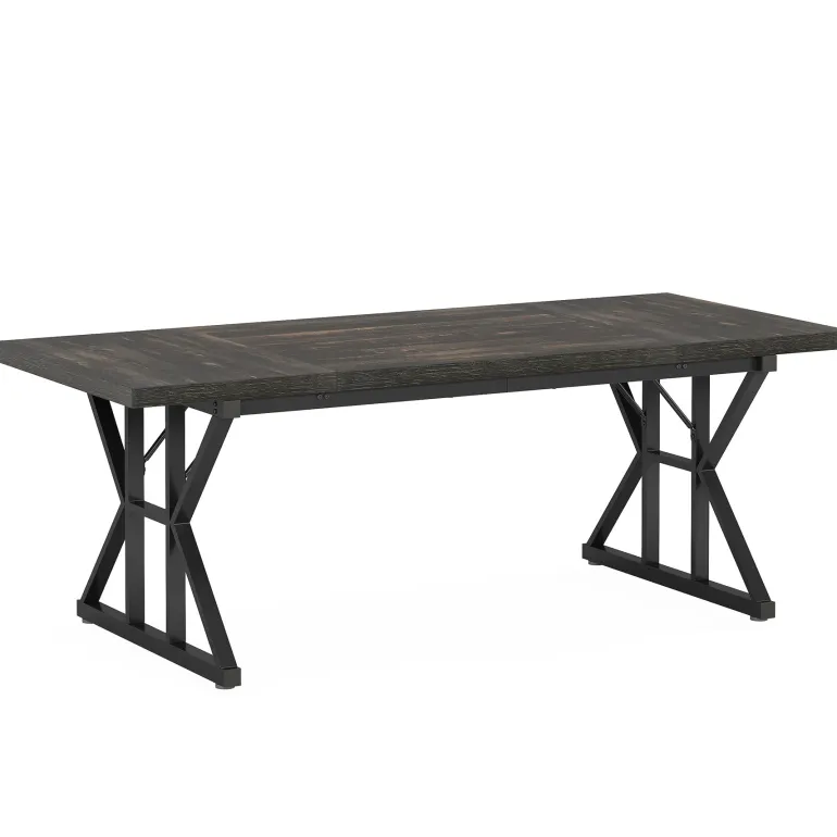 Flash Sale Tribesigns Wood Dining Table, Farmhouse 70.8" Kitchen Table for 6 People