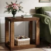 Hot Tribesigns Wood End Table, 2 - Tier Farmhouse Side Table with Storage Shelf