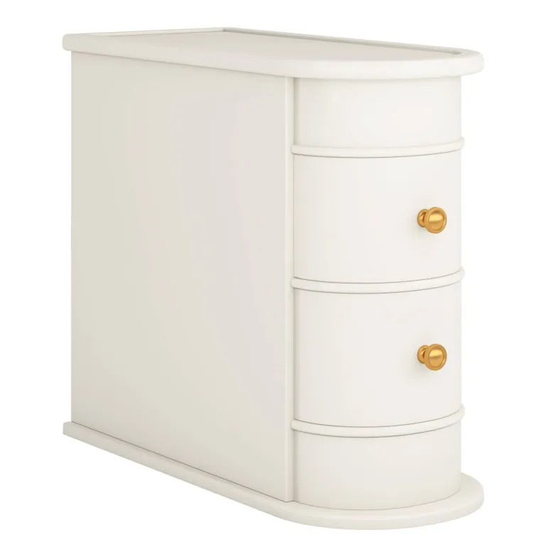 Sale Tribesigns Wood End Table, Narrow Side Table Nightstand with 2 Drawers