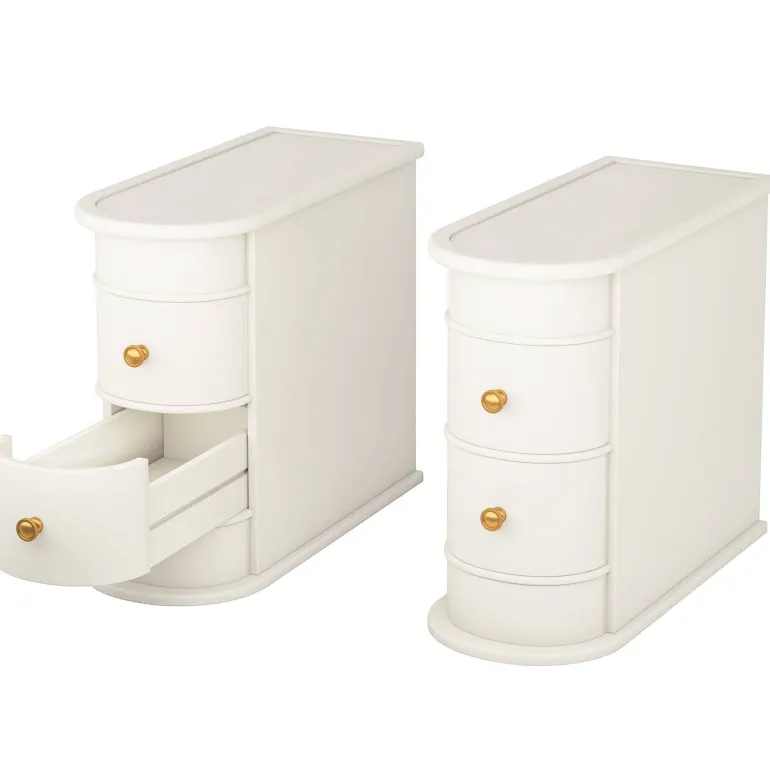 Sale Tribesigns Wood End Table, Narrow Side Table Nightstand with 2 Drawers
