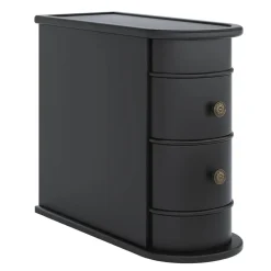 Sale Tribesigns Wood End Table, Narrow Side Table Nightstand with 2 Drawers