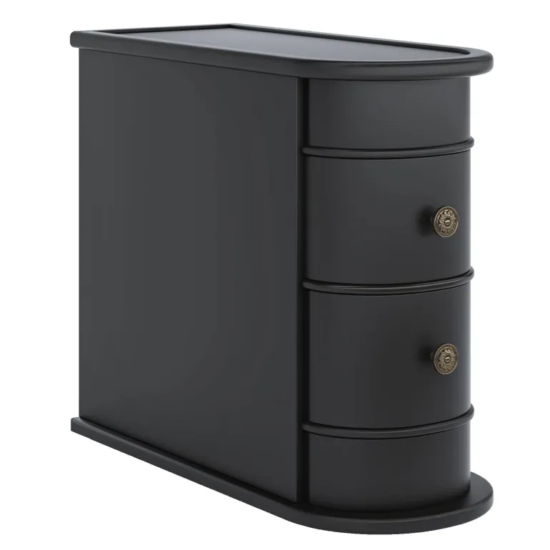 Sale Tribesigns Wood End Table, Narrow Side Table Nightstand with 2 Drawers