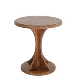 Discount Tribesigns Wood End Table, Round Sofa Side Table Vintage Nightstand