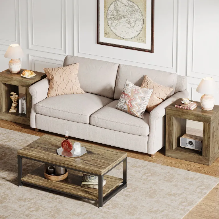 New Tribesigns Wood End Table, Small Sofa Side Table With Storage