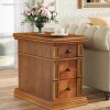 Fashion Tribesigns Wood End Table, Sofa Side Table Nightstand with 3 Drawers