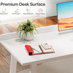 Best Tribesigns Wood Executive Desk,55 Inches Computer Desk with Storage Drawers