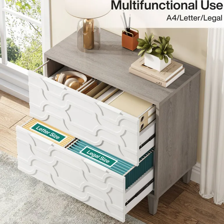 Shop Tribesigns Wood File Cabinet, 2-Drawer Storage Cabinet for A4/Letter/Legal Size