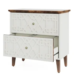 Store Tribesigns Wood File Cabinet, 2-Drawer Filing Cabinet Storage Cabinet