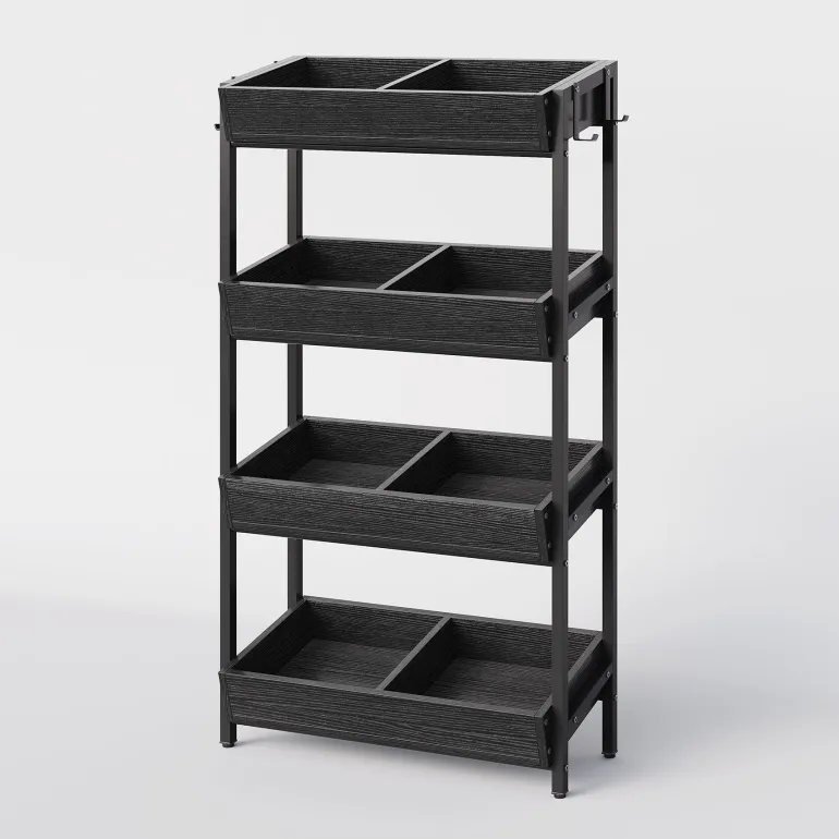 Flash Sale Tribesigns Wood Fruit Vegetable Storage Rack Stand, 4-Tier Storage Organizer