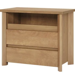 Hot Tribesigns Wood Nightstand, Farmhouse Bedside Table with 3 Storage Drawers