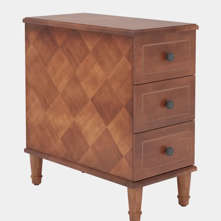 Sale Tribesigns Wood Nightstand, Fully Assembled Narrow Side Table with 3 Drawers