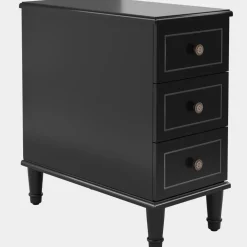 Sale Tribesigns Wood Nightstand, Fully Assembled Narrow Side Table with 3 Drawers