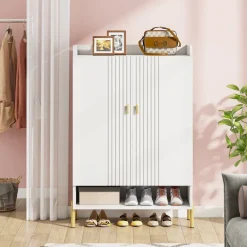 Fashion Tribesigns Wood Shoe Cabinet, 6 - Tier Shoe Organizer with Adjustable Shelves for Entryway