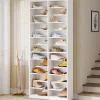 Best Tribesigns Wood Shoe Cabinet, Freestanding Shoe Rack with 26 Cubbies