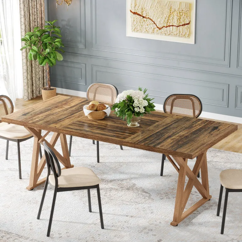 Best Tribesigns Wooden Dining Table, 71" Kitchen Dinner Table for 6 to 8 People