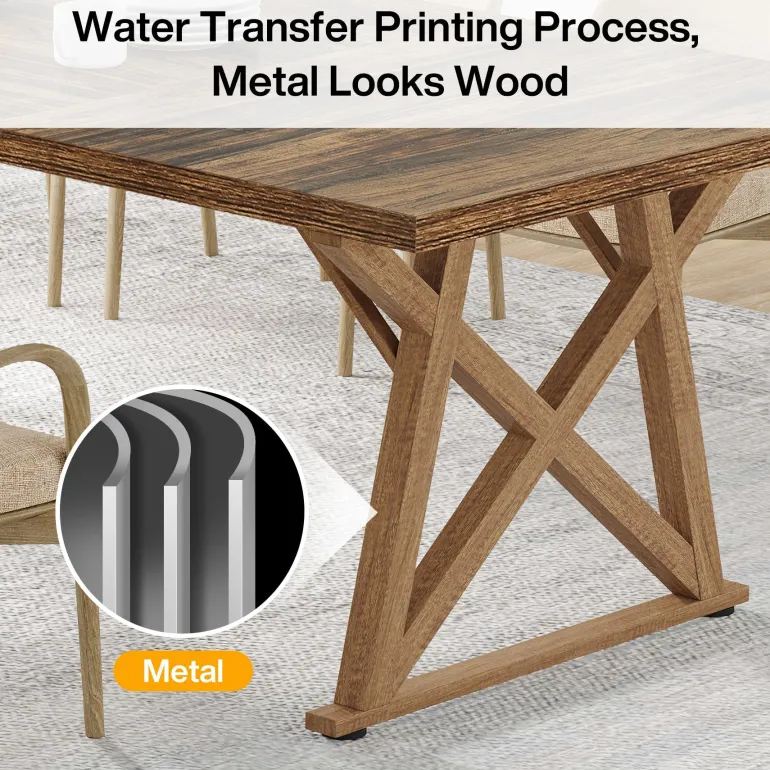 Best Tribesigns Wooden Dining Table, 71" Kitchen Dinner Table for 6 to 8 People