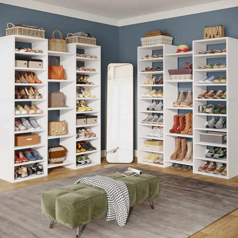 Best Tribesigns Wooden Shoe Rack, Freestanding Shoe Organizer with 23 Storage Shelves