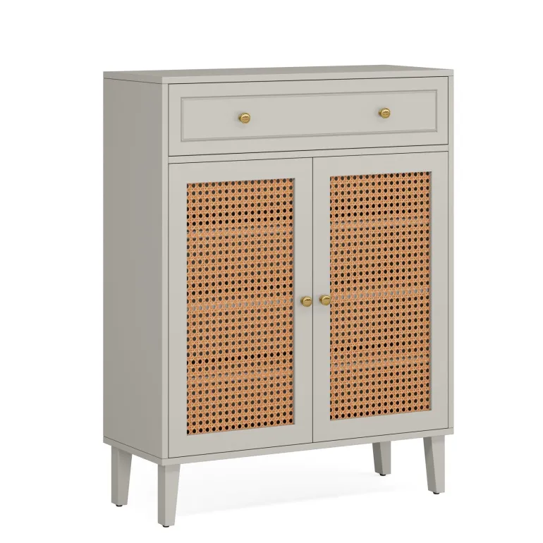 Cheap Tribesigns Wooden Storage Cabinet Sideboard with Adjustable Shelves and Drawer
